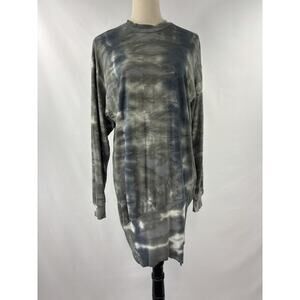 YFB Young Fabulous & Broke Tie Dye Dress Tunic Blue Grey Medium Asymmetrical